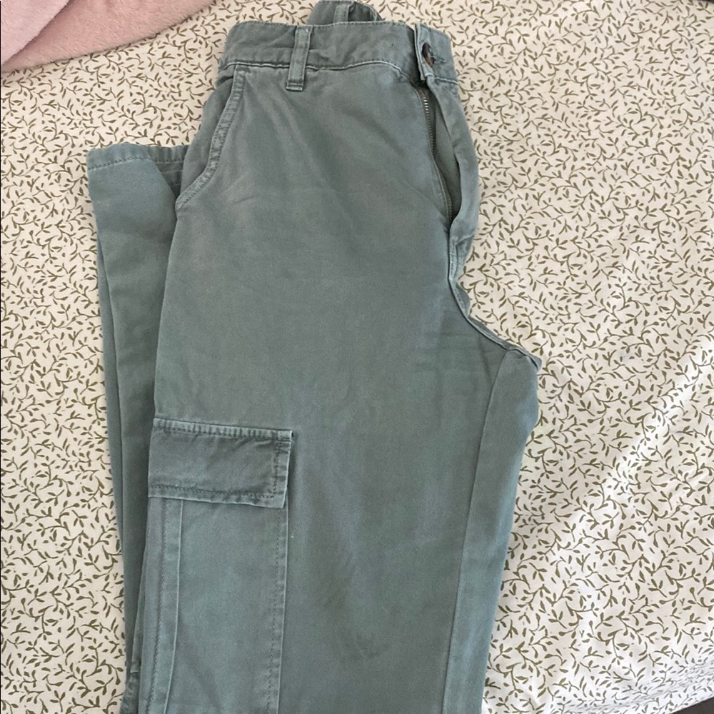 Stradivarius olive green Straight Leg cargo Pants